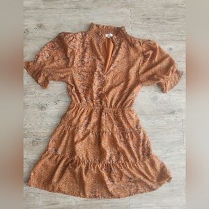 Elan Rust Floral Dress